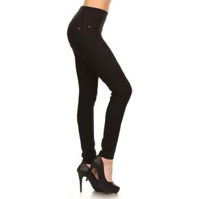 Leggings Depot Women's Cotton Blend Stretch Pull-on Jeggings Casual Pants with Pockets (Available in Plus Size) in Kuwait