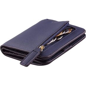 Toughergun Womens Rfid Blocking Small Compact Bifold Luxury Genuine Leather Pocket Wallet Ladies Mini Purse with ID Window