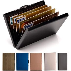 EASTNIGHTS Credit Card Holder Stainless Steel Credit Card Case Metal ID Card Holder RFID Wallets Business Card Holder for Women or Men