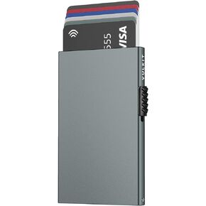 VULKIT Minimalist Credit Card Holder Pop Up Cards RFID Protection Slim Metal Wallet in Saudi Arabia