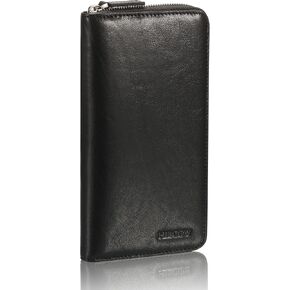 HISCOW Zippered Checkbook Cover & Card Holder with Divider - Italian Calfskin (Aniline Leather Blue) in Saudi Arabia