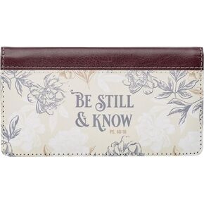 Christian Art Gifts Checkbook Cover for Women Be Still and Know Neutral Floral Christian Wallet, Faux Leather Christian Checkbook Cover for Duplicate Checks, ID & Credit Cards, Pen Loop - Psalm 46:10 in Saudi Arabia