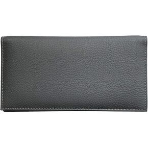 Black Basic Genuine Leather Checkbook Cover For Men & Women