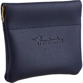 Travelambo Leather Squeeze Coin Purse Pouch Change Holder For Men & Women