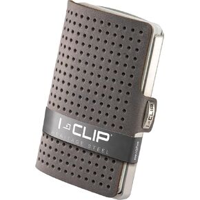 I-CLIP Stainless Steel with interchangeable Moneyclip - Slim Wallet - Leather Wallet - Premium Wallet - Stainless Steel Cardholder - Blasted AdvantageR Urban Grey