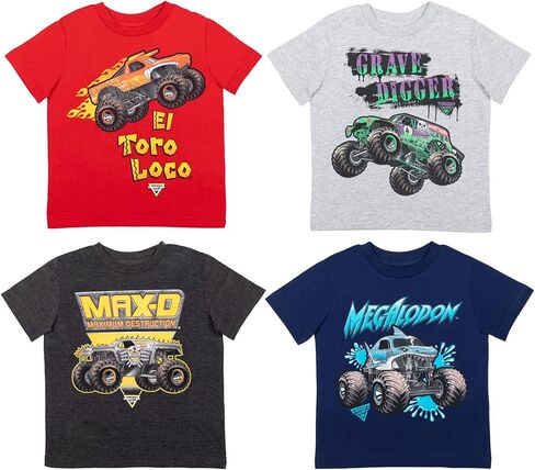 Monster Jam El Toro Loco Zombie Maximum Destruction 4 Pack Graphic T-Shirts Toddler to Big Kid in Kuwait