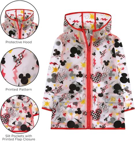 معطف مطر للأولاد من ABG Accessories - معطف مطر ميكي ماوس أو باو باترول للأطفال من عمر 2 إلى 7 سنوات - معطف مطر شفاف in Kuwait