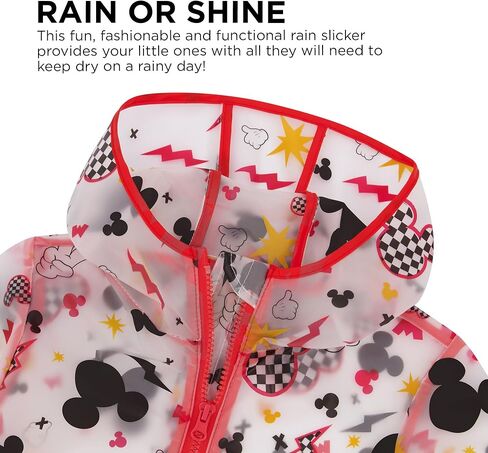 معطف مطر للأولاد من ABG Accessories - معطف مطر ميكي ماوس أو باو باترول للأطفال من عمر 2 إلى 7 سنوات - معطف مطر شفاف in Kuwait