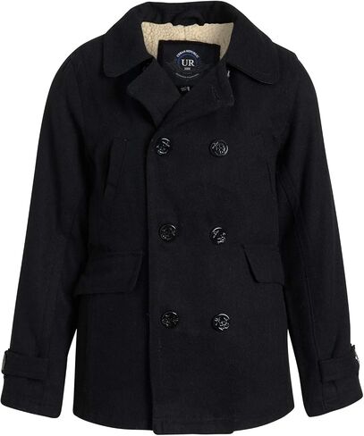 URBAN REPUBLIC Boys' Wool Blend Peacoat with Faux-Fur Lining and Flap Pockets in Kuwait