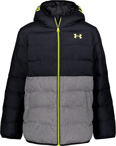سترة منتفخة Pronto Colorblock للأولاد من Under Armour، متوسطة الوزن، سحاب للإغلاق، تطرد الماء in Kuwait