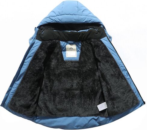 MOERDENG Kids Boy's Winter Coat Waterproof Fleece Lined Thick Down Coats Puffy Cotton Jackets with Hood in Saudi Arabia