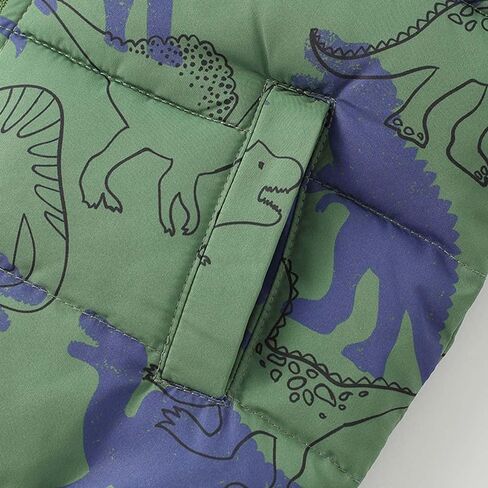 LABISHU Toddler Boys Winter Jacket Dinosaur Down Alternative Vest Sleeveless Hoodie Coats Kids Zipper Puffer Outwear in Saudi Arabia