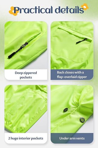 CREATMO US Boys Girls Rain Coat Kids Reflective Cycling Jacket Waterproof Packable Children Windbreaker With Removable Hood in Kuwait