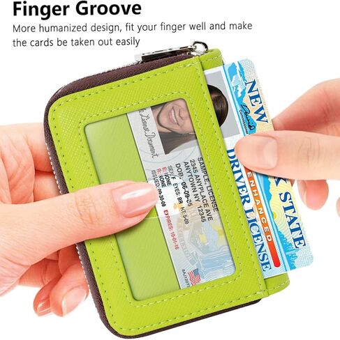 محفظة بطاقات الائتمان من FurArt، حامل حافظات بطاقات بسحاب للرجال والنساء، حجب RFID، محفظة سلسلة المفاتيح، حجم صغير in Kuwait