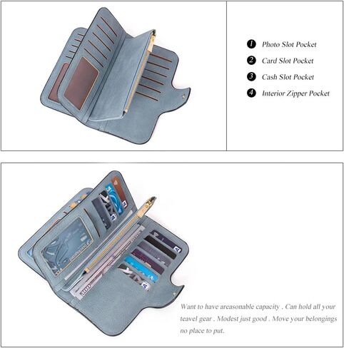 CLUCI Women Wallet Leather RFID Trifold Large in Saudi Arabia