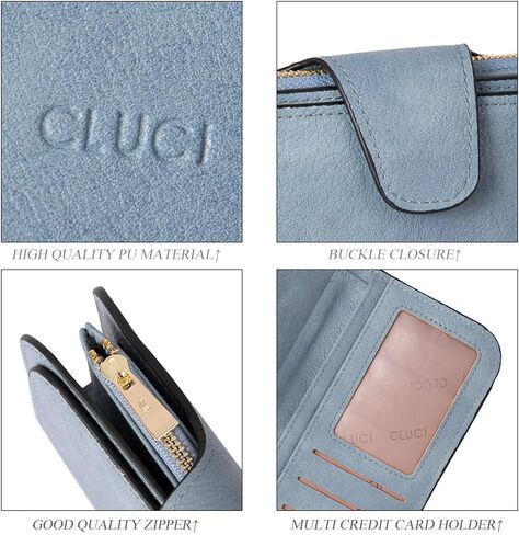 CLUCI Women Wallet Leather RFID Trifold Large in Saudi Arabia