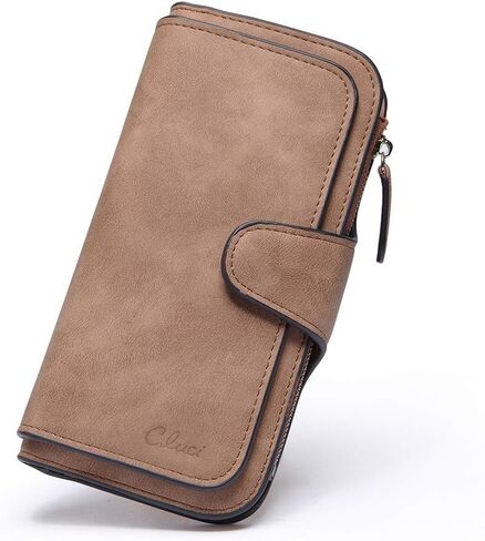 CLUCI Women Wallet Leather RFID Trifold Large in Saudi Arabia