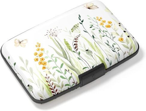 Credit Card Holder, Mini Aluminum Card Wallet RFID Blocking Slim Metal Hard Card Case for Women Men, Abstract Marble in Saudi Arabia