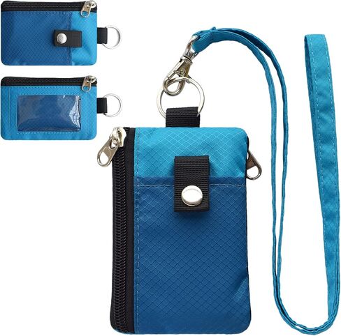 CHENSPRX Minimalist RFID Blocking Small Wallet with ID Window,WaterResistant Zip Id Case Wallet with Lanyard Keychain for Cards,Cash,Travel,Women,Men in Saudi Arabia