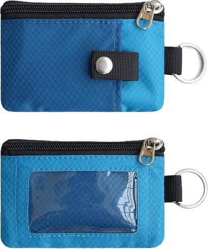CHENSPRX Minimalist RFID Blocking Small Wallet with ID Window,WaterResistant Zip Id Case Wallet with Lanyard Keychain for Cards,Cash,Travel,Women,Men in Saudi Arabia