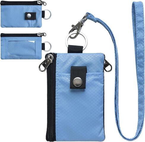 CHENSPRX Minimalist RFID Blocking Small Wallet with ID Window,WaterResistant Zip Id Case Wallet with Lanyard Keychain for Cards,Cash,Travel,Women,Men in Saudi Arabia