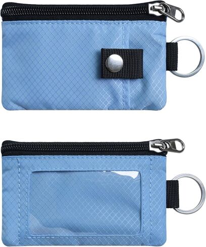 CHENSPRX Minimalist RFID Blocking Small Wallet with ID Window,WaterResistant Zip Id Case Wallet with Lanyard Keychain for Cards,Cash,Travel,Women,Men in Saudi Arabia