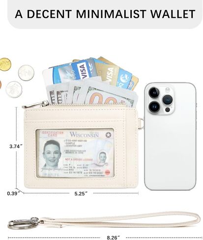 BOSTANTEN محفظة صغيرة للنساء من الجلد RFID وحامل بطاقات الائتمان، محفظة رفيعة بسلسلة مفاتيح مع جيب بسحاب in Kuwait