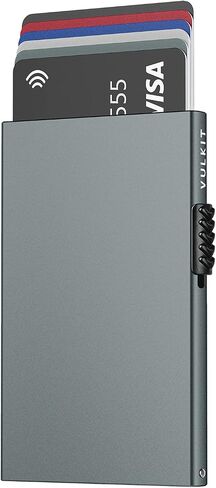 VULKIT Minimalist Credit Card Holder Pop Up Cards RFID Protection Slim Metal Wallet in Saudi Arabia