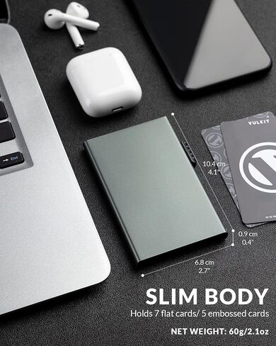VULKIT Minimalist Credit Card Holder Pop Up Cards RFID Protection Slim Metal Wallet in Saudi Arabia