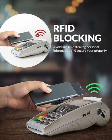 VULKIT Minimalist Credit Card Holder Pop Up Cards RFID Protection Slim Metal Wallet in Saudi Arabia