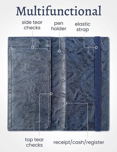 غطاء دفتر الشيكات Yarnic لدفتر الشيكات الشخصي، وحامل دفتر الشيكات مع حامل قلم ومقسم بلاستيكي شفاف مدمج للشيكات المكررة (بني) in Kuwait