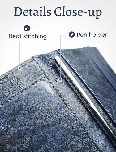 غطاء دفتر الشيكات Yarnic لدفتر الشيكات الشخصي، وحامل دفتر الشيكات مع حامل قلم ومقسم بلاستيكي شفاف مدمج للشيكات المكررة (بني) in Kuwait