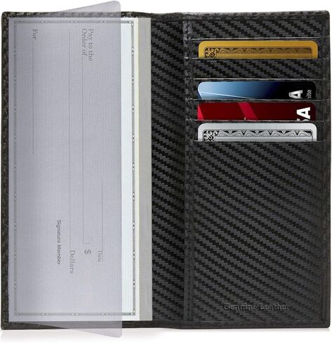 Access Denied Genuine Leather Checkbook Cover For Women & Men - Checkbook Holder For Duplicate Checks Card Wallet RFID in Saudi Arabia