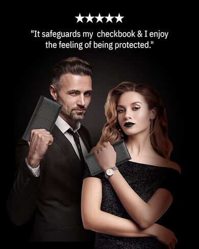 Access Denied Genuine Leather Checkbook Cover For Women & Men - Checkbook Holder For Duplicate Checks Card Wallet RFID in Saudi Arabia