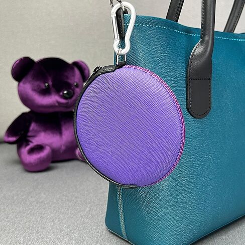 Coin Purse, Small Coin Pouch, Change Purse, Waterproof with Neoprene Zipper Pouch for Purse, Lightweight Round Carrying Pouches & Purses with Clip on, Perfect for your Style. [Black] in Kuwait