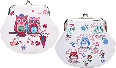 Oyachic 2 Pack PU Coin Wallet Kisslock Change Pouch مع إغلاق المشبك in Kuwait