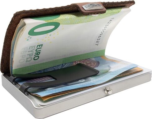 I-CLIP Stainless Steel with interchangeable Moneyclip - Slim Wallet - Leather Wallet - Premium Wallet - Stainless Steel Cardholder - Blasted AdvantageR Urban Grey in Kuwait