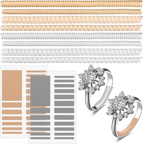 Amaxiu Invisible Ring Sizer Adjuster for Loose Rings, 46 Pcs Spiral Ring Adjusters Fit Wide Rings Jewelry Spiral Ring Tightener Spacer Ring Guards Resizer Spiral Ring Tightener for Women Men Rings