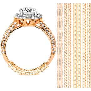 اونتاريون اداة ضبط مقاس الخاتم - اداة شد مطاطية للخواتم الذهبية - واقيات سيليكون للخواتم السائبة - فواصل مجوهرات بـ 4 مقاسات - ريسيزر ذهبي للرجال والنساء - 8 قطع حلزونية - ارتداء مريح in Kuwait