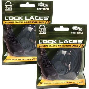 Lock Laces for Boots (2 Pair) Premium Heavy Duty Elastic No Tie Boot Laces for Boots and Shoes