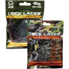 Lock Laces for Boots (2 Pair) Premium Heavy Duty Elastic No Tie Boot Laces for Boots and Shoes