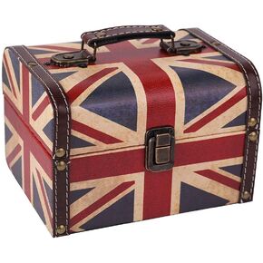 WaaHome Wooden Treasure Boxes Decorative Jewelry Keepsakes Box for Kids Girls Women Gifts (7.1''X5.6''X4.7'')