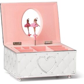 Lenox Childhood Memories Black Ballerina Jewelry Box, Silver/Pink