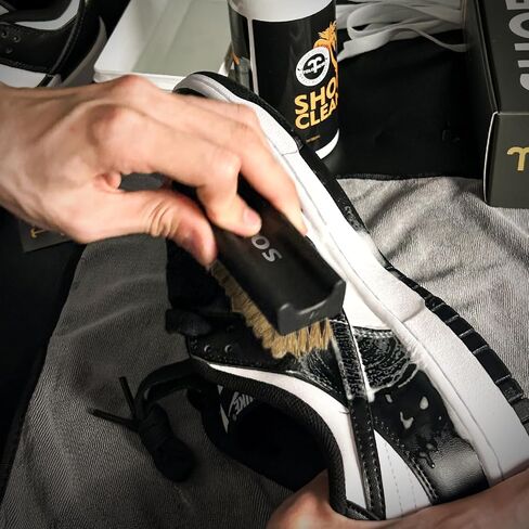 مجموعة تنظيف الاحذية مع زجاجة وفرشاة - 12 اونصة, شفاف in Kuwait