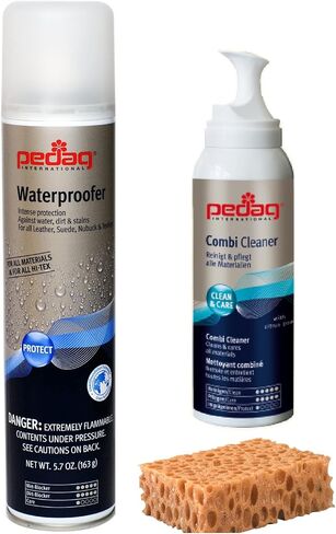 Pedag Waterproofer | German Made | Heavy Duty Waterproof and Stain Repellent | Canvas & Fabric Spray Protector | Waterproofing Spray and Guard for Boots, Shoes, Tents, Hats, Jackets | 5.7 OZ | 1 Can in Kuwait
