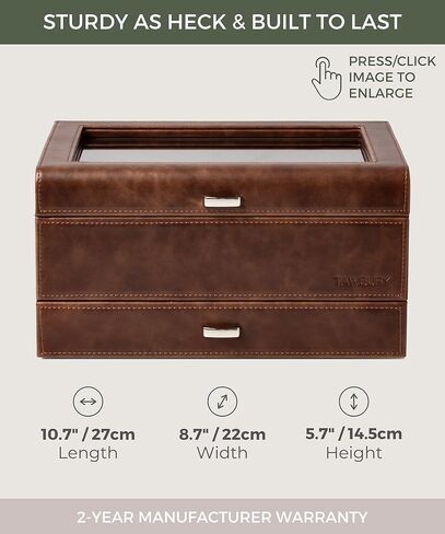 صندوق مجموعة ساعات TAWBURY 8 للرجال – صندوق ساعات رجالي للساعات الكبيرة | حافظة ساعة من الجلد الأسود الصناعي | حامل الساعات الفاخرة | مشاهدة المنظم | علبة الساعة | حالات مشاهدة | مجموعة صندوق الساعات باللون الأسود in Kuwait