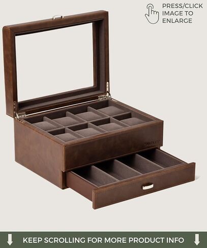 صندوق مجموعة ساعات TAWBURY 8 للرجال – صندوق ساعات رجالي للساعات الكبيرة | حافظة ساعة من الجلد الأسود الصناعي | حامل الساعات الفاخرة | مشاهدة المنظم | علبة الساعة | حالات مشاهدة | مجموعة صندوق الساعات باللون الأسود in Kuwait