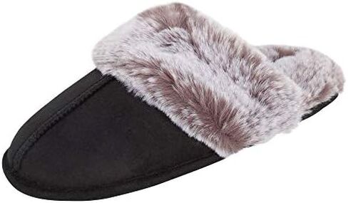 Jessica Simpson womens Comfy Faux Fur House Slipper Scuff Memory Foam Slip on Anti-skid SoleSlipper in Saudi Arabia