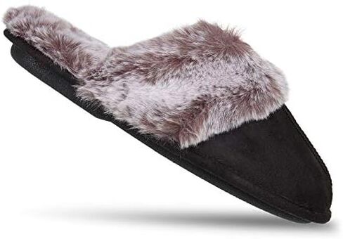 Jessica Simpson womens Comfy Faux Fur House Slipper Scuff Memory Foam Slip on Anti-skid SoleSlipper in Saudi Arabia