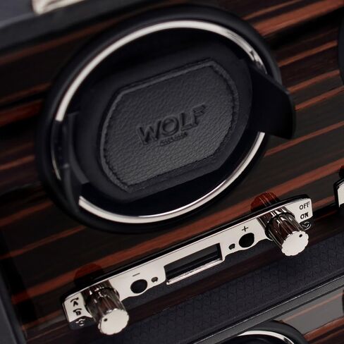 WOLF 459256 Roadster 6 Piece Watch Winder with Cover, Black in Kuwait